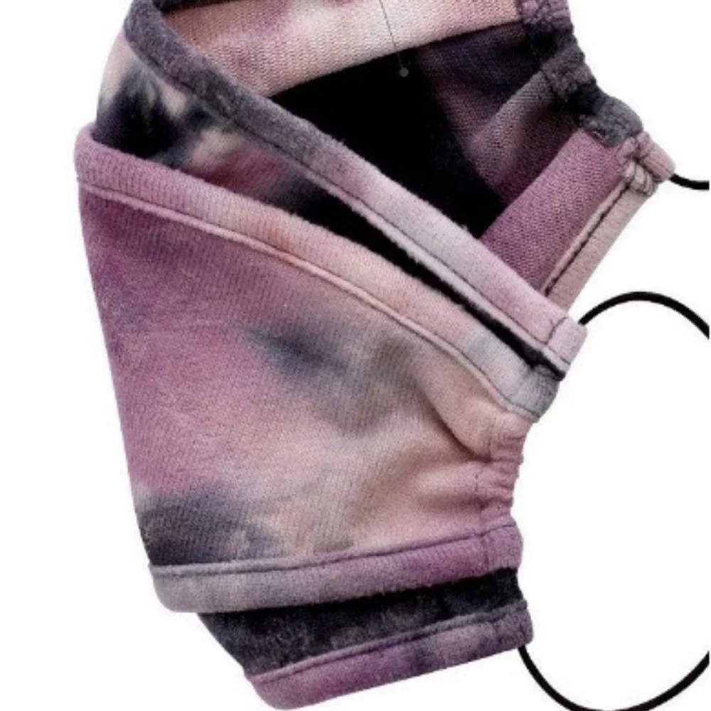 Purple Tie Dye Face Mask w/ Filter Pocket